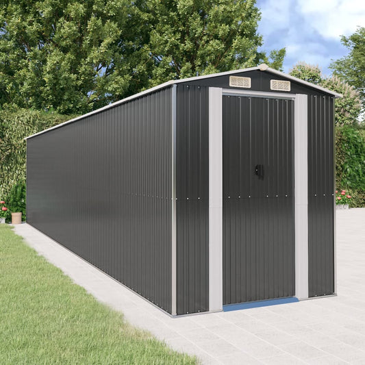 NNEVL Garden Shed Anthracite 192x855x223 cm Galvanised Steel-0